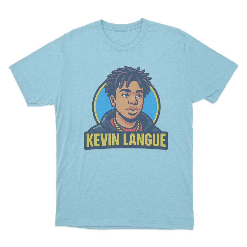 Kevin Langue Portrait T Shirt Sky Blue Kevin Langue Portrait T Shirt Sky Blue