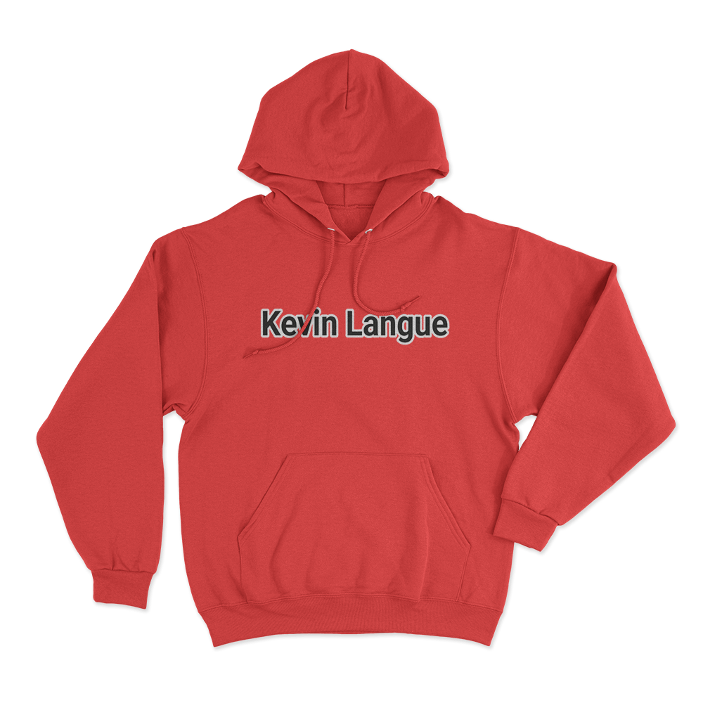 Kevin Langue Text Hoodie Red Kevin Langue Text Hoodie Red