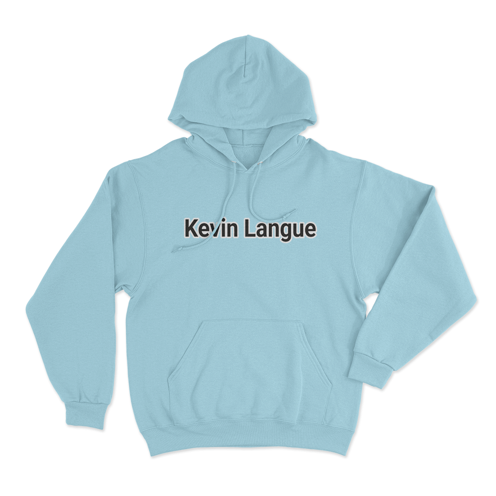 Kevin Langue Text Hoodie Sky Blue Kevin Langue Text Hoodie Sky Blue