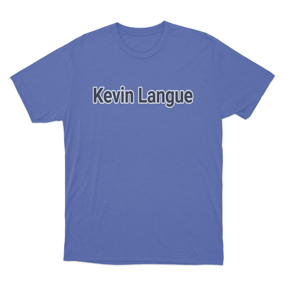 Kevin Langue Text T Shirt Blue Kevin Langue Text T Shirt Blue